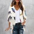 thumbnail image 1 of Cárdigan de manga larga para mujer, blusa informal estampada con bolsillo, abrigo tipo cárdigan para mujer, 1 of 5