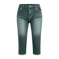 thumbnail image 4 of Purcolt Faux Denim Capri Pants for Women High Waisted Stretchy Jean Capris Pull on Jeggings Casual Denim Capri Leggings, 4 of 5