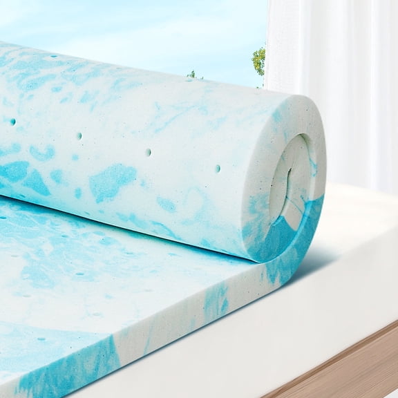 MCQ 2 Inch Queen Size Cooling Gel Memory Foam Mattress Topper, CertiPUR-US Certified, Comfort
