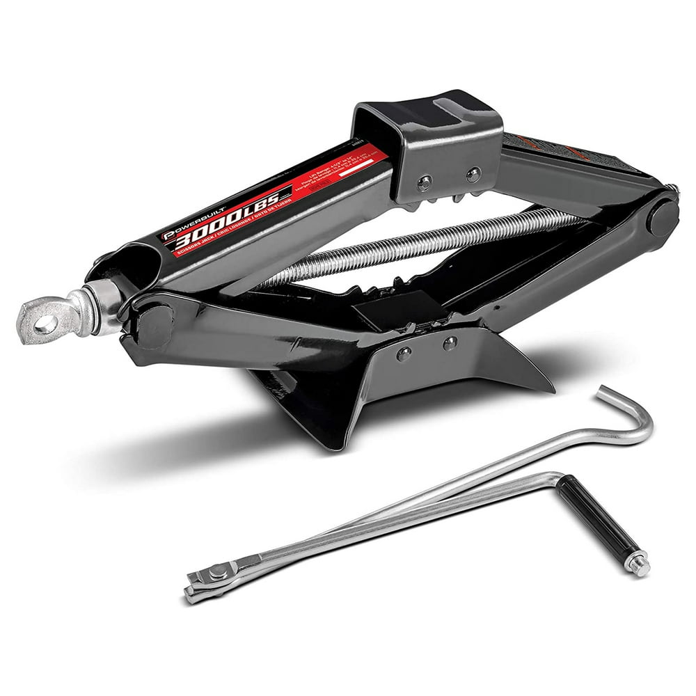 Powerbuilt 3000 Lb Scissor Jack for Tire Change w/ 4 to 14" Lifting