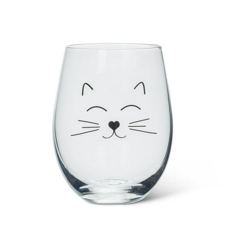 

Set of 6 Cat Face Stemless Wine Glass