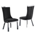 thumbnail image 1 of Chaises de Salle à Manger Rembourrées en Velours, Noires, en Acier Inoxydable, 1 of 2