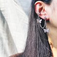 thumbnail image 3 of Women Cuff Chain Earring All-match Butterfly Stud Clip Earring Cuff with Chain, 3 of 6