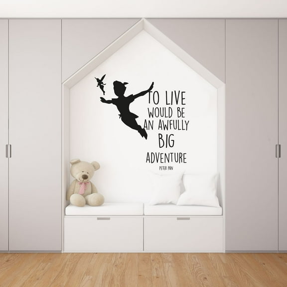 Disney Movie Peter Pan Quote To Live Would Be An Awfully Big Adventure - Peter Pan Quotes Vinyl Wall Art Wall Decal Wall Sticker Home Decoration Design Kids Girls Room Wall Décor Size (10x10 inch)