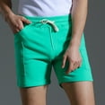 thumbnail image 6 of Penkiiy Men Solid Fashion Pockets Cotton Sports Elastic Mid-waist Lace-up Shorts M Mint Green, 6 of 7