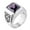 Silver Purple Stone, variant on Men's Stainless Steel Big Square Onyx Gemstone Signet Ring Sign Engraved Party Tumb Band Silver Red Stone Size 9