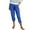 Blue, variant on CFLVAEK Women Imitation Denim Capri Pant with Pocket Loose Fit Solid Ruched Beach Pant Moisture Wicking Straight Pedal Pushers Lightweight Mid Rise Ladies Going Out Pants