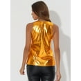 thumbnail image 4 of Unique Bargains Women's Halloween Costume Shiny Tank Top Shimmer Camisole Vest L Orange, 4 of 5