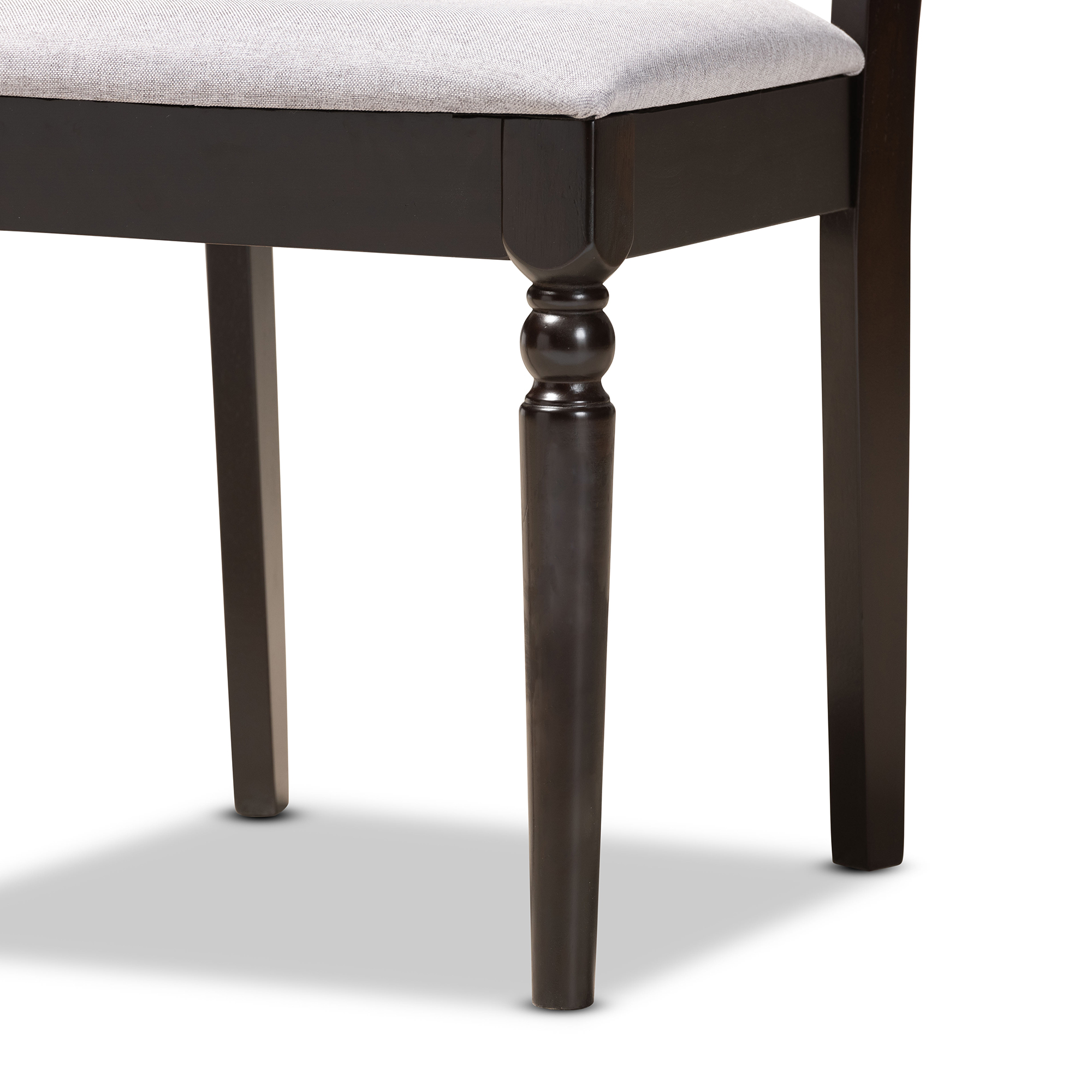 Baxton Studio Alma Modern and Contemporary Grey Fabric Upholstered and Dark Brown Finished Wood 5-Piece Dining Set