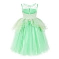 thumbnail image 5 of KAWELL Tiana Costume Dress Birthday Role Play Dress Up Ball Gown Halloween Fancy Party Dress, 5 of 7