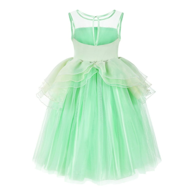 tiana party dress Deluxe Princess Tiana Inspired Gold Tutu Dress Pageant Ball Gown Birthday  Party Costume