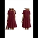 thumbnail image 3 of Vestido Camisero de y Algodón de Verano para Mujer, Informal, Holgado, con Cuello Redondo, Corta, Midi y Bolsillos Vino Tinto M, 3 of 7
