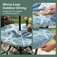 thumbnail image 5 of Round Outdoor Tablecloth with Umbrella Hole and Zipper, Dark Blue Starfish Tablecloth with Elastic Waterproof, Coral Shell Ocean Vintage Coastal Patio Table Covers for 45" - 54" Picnic Pool Tables, 5 of 9