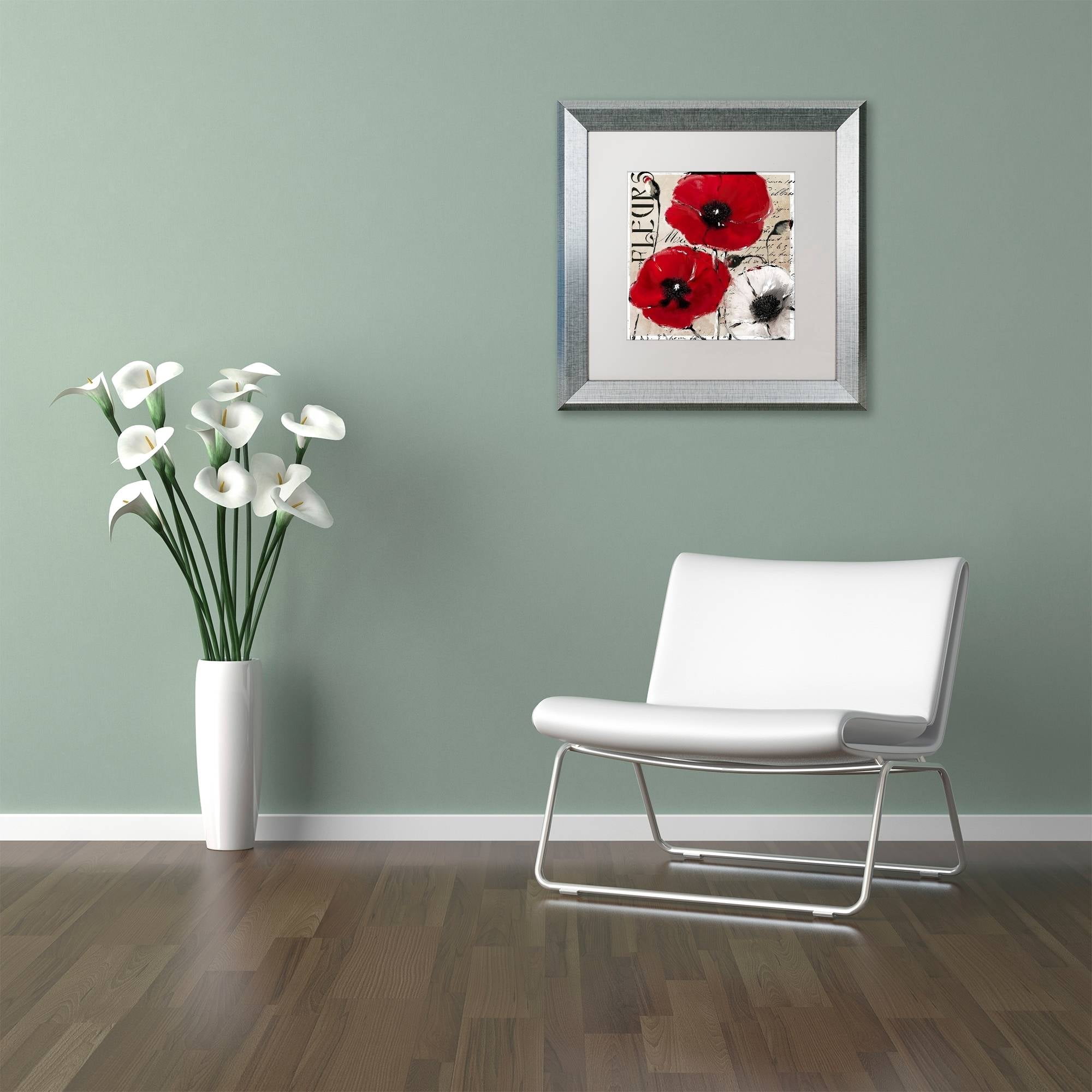 Trademark Fine Art "Rouge One" Canvas Art by Color Bakery White Matte, Silver Frame
