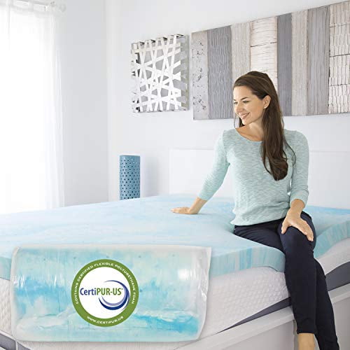 Soft Sleeper Gel Infused Queen Size 2 inch Thick Memory Foam Mattress Pad Topper 