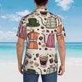 thumbnail image 3 of Lsque Vintage Coffee pattern Hawaiian Shirt for Men, Unisex Summer Beach Casual Short Sleeve Button Down Shirts-XX-Large, 3 of 9