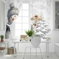 thumbnail image 4 of Hokiten Grey Snowman Christmas Blackout Curtains | Light Blocking Print Window Curtains, Xmas Snowflake Tree Gray Thermal Insulated Window Drapes for Living Room Kitchen Cafe (2 Panels, 84"W x 45"L), 4 of 7