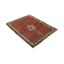 MagicRugs Tribal Geometric Red Gharajeh/Karajeh 3'5 X 4'7 Ft Oriental Area Rug Carpet for Living Room Dining Room Bedroom Foyer Office and Library