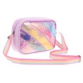 thumbnail image 3 of Monedero con purpurina para niñas: bandolera de lentejuelas con correa ajustable - Bonito bolso con estampado de estrellas para niñas y bebés - Bandolera con brillo arcoíris, 3 of 5