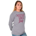 thumbnail image 5 of Breast Cancer Survivor Positive Vibes Women's Long Sleeve T Shirt Brisco Brands M, 5 of 6