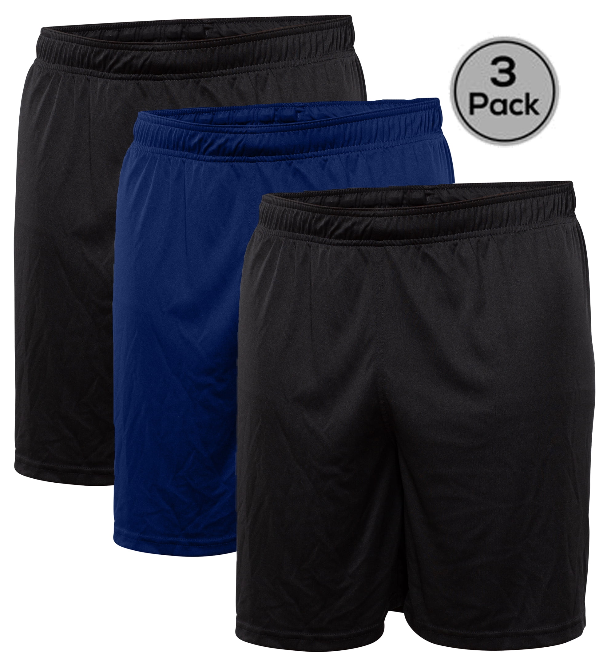 Blank Activewear Pack of 3 Men's short, Quick Dry Performance fabric