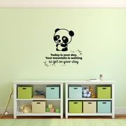 Your Day Cute Panda Life Quote Cartoon Quotes Decors Wall Sticker Art Design Decal for Girls Boys Kids Room Bedroom Nursery Kindergarten Home Decor Stickers Wall Art Vinyl Decoration (27x30 inch)