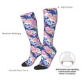 thumbnail image 4 of Rateoe graffiti style Skull flower Pattern Women’s Knee High Crew Socks,Trouser Socks Comfortable, Breathable, Moisture-Wicking and Soft, 4 of 6