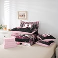thumbnail image 6 of Manfei Girls Pink Monogrammed Twin Bedding Sets 7pcs, Personalized Letter H Bedding Comforter Set, Kawaii Axolotl Cherry Blossoms Sheet Sets, Microfiber Bedroom Decor, 6 of 8