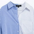 thumbnail image 6 of Craaazy Women's Lapel Striped Long Sleeve Button Down Shirts Gifts, 6 of 7