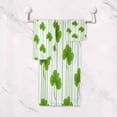 thumbnail image 5 of 3 Sizes Towel Set - Bath Towel, Hand Towel & Washcloth for Daily Household Use Green Clover Stripe Pattern, 5 of 8