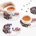 thumbnail image 7 of Disketp Patriotic Skull Art Funny Coasters,6 Pcs Leather Coasters with Holder, Perfect Housewarming Hostess Gifts,Protect Furniture from Water Marks Scratch and Damage,Octagon, 7 of 7