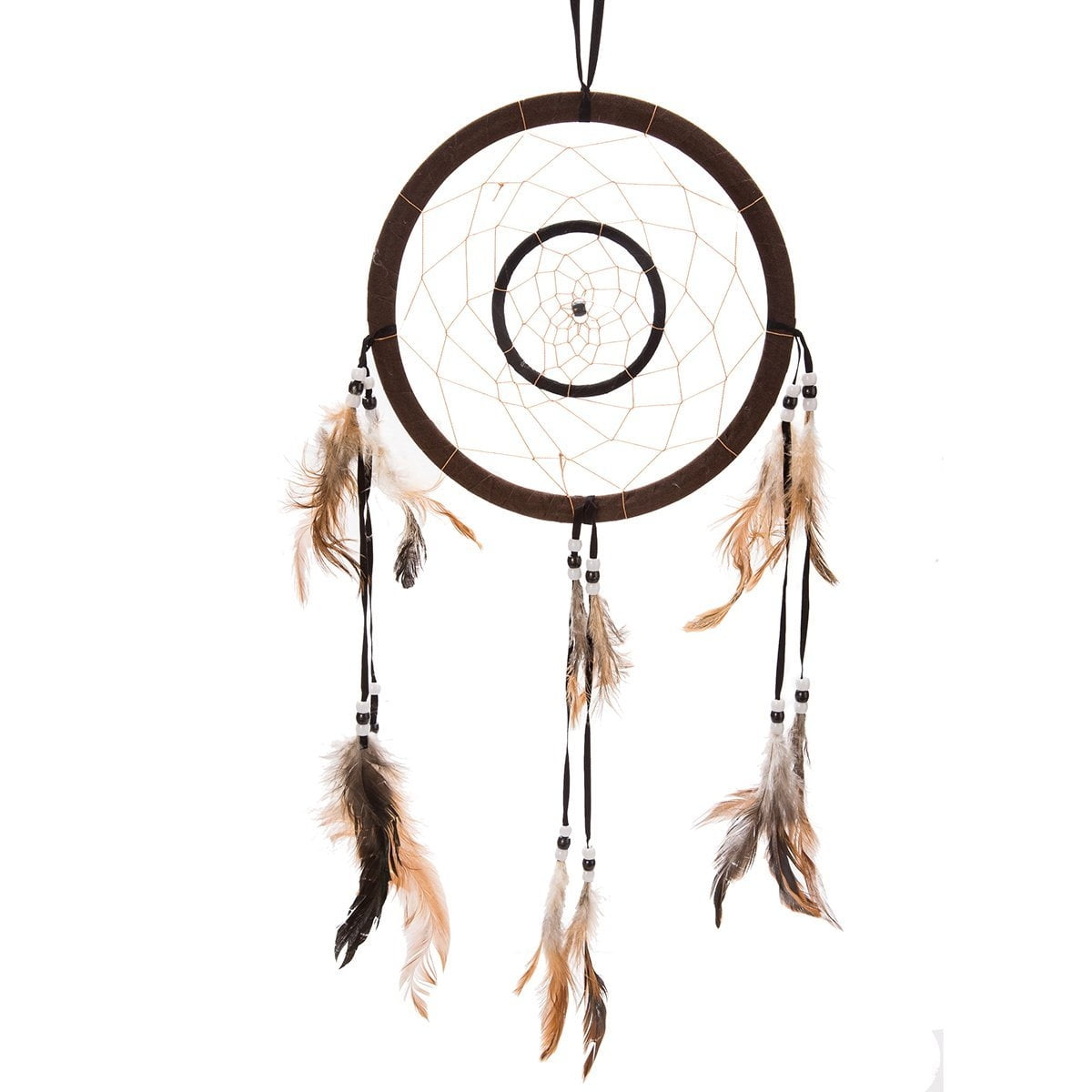 Brown Handmade Dream Catcher with Feather Wall Car Hanging Decoration Ornament 