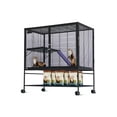 thumbnail image 2 of 39" High Multi-Level Small Animal Cage for Ferrets, Hamsters, Chinchillas, Hedgehogs, Rabbits, Gerbils – Removable Ramp & Tray, Hammock – Color: A3, 2 of 8