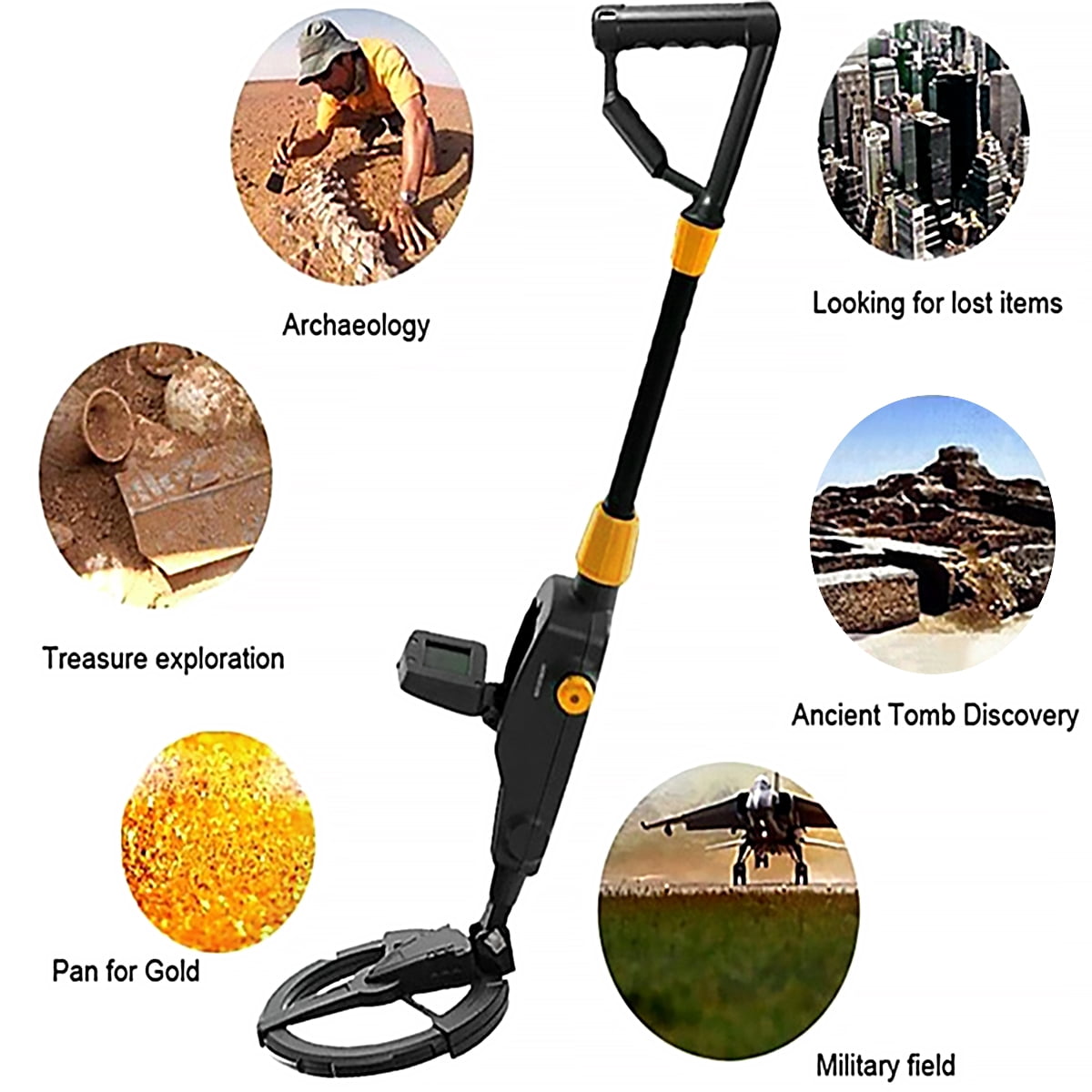 Threns Metal Detector for Kids High Accuracy Adjustable Metal Detector with LCD Display Waterproof Search Coil
