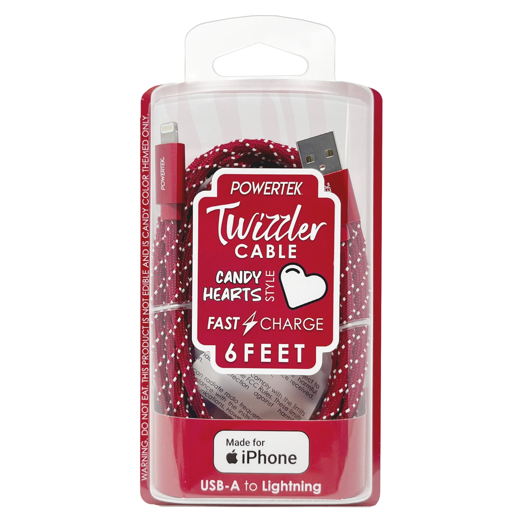 Liquipel Powertek Twizzler USB-A to Lightning - Red