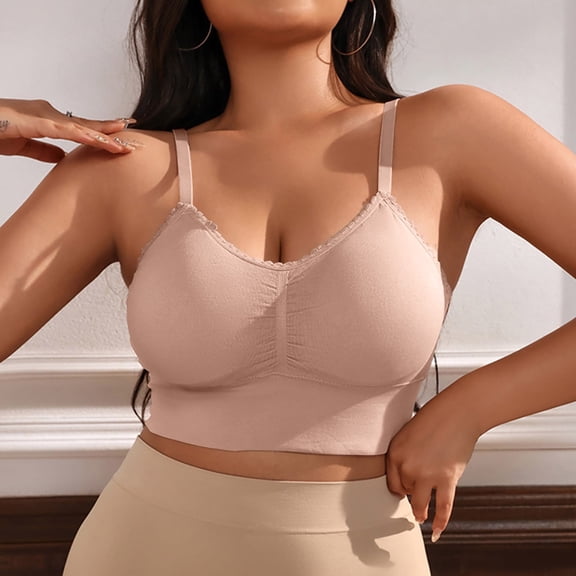 Sinpiling Plus Size Sports Bras for Women XL-5X No Underwire Push Up Pullover Underwear Solid Back-Smoothing Quick-Drying Workout Bralettes