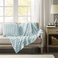 thumbnail image 2 of Madison Park Duke Faux Fur Stripe Decorative Throw Pillow, 20X20 Inches Blue, 2 of 3