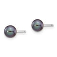 thumbnail image 4 of Auriga Fine Jewelry 14K White Gold 5-6mm Black Pearl Stud Earrings for Women (L- 5 to 6mm, W- 5 to 6mm), 4 of 5