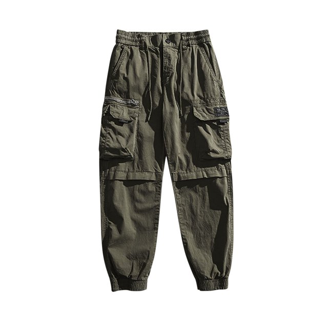 Diufon Men's Cargo Pants Casual Work Long Sweatpants with Multi Pockets Outdoor Hiking Button Tracksuit Pants