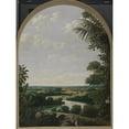 thumbnail image 2 of Frans Post 12x14 Gold Ornate Wood Frame and Double Matted Museum Art Print Titled - Landscape in Brazil (1652), 2 of 4
