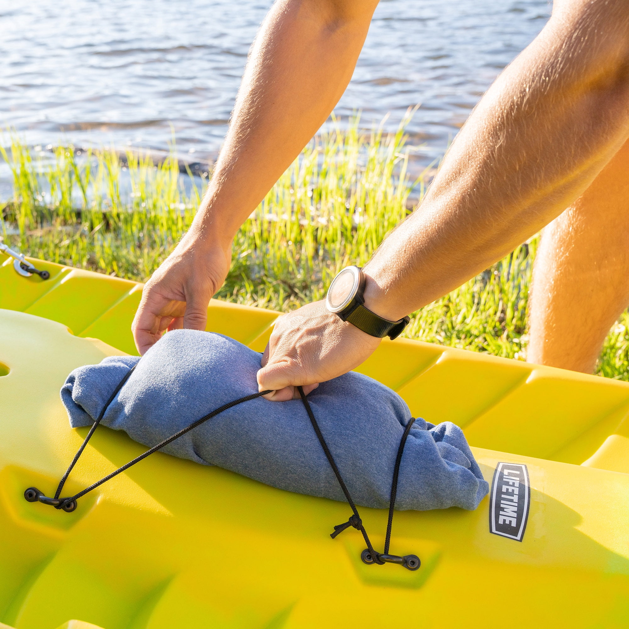 Lifetime Manta 10 ft Tandem Sit-On-Top Kayak with Paddles, Yellow/Lime (91071)