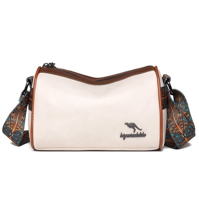 pstuiky Bolso bandolera de piel suave, moderno y colorido, estilo retro informal.
