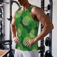 thumbnail image 5 of KLL Green Flower Print Men's Muscle Gym Workout Stringer Tank Tops Bodybuilding Fitness T-Shirts Tank Tops Men-Medium, 5 of 7