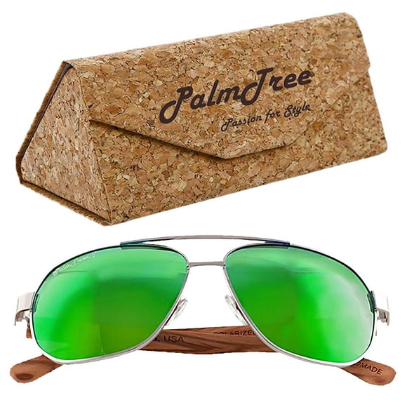 Lente con Armazón de Metal Fierce Polarized Green Polarizado+UV400 Metal Polipropileno Madera de Cebra