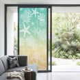 thumbnail image 3 of Teal Yellow Ombre Coastal Window Privacy Film,Sea Nautical Summer Beach Starfish Coral Static Cling UV Sun Blocking Window Tint Day and Night,Non-Adhesive One Way Privacy Cover 35.4''x78.7'', 3 of 7