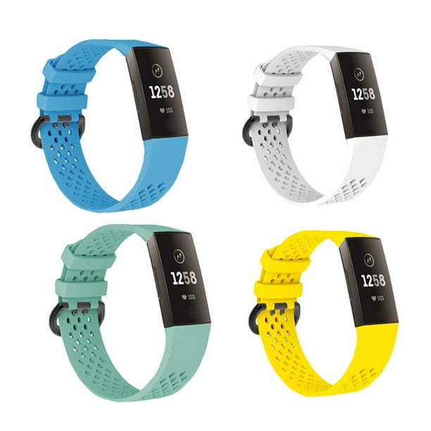 Gwong Electrónica Reloj de reemplazo de la banda Holón redondo Pulsera inteligente Soft Silicone Smist Correa para la carga FitBit 3/4