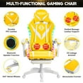 thumbnail image 4 of Hoffree Massage Gaming Chair with Bluetooth Speaker and RGB LED Lights, Ergonomic Video Game Chair High Back Swivel Office Recliner  Chair with Adjustable Footrest, Headrest and Lumbar Support, 4 of 8