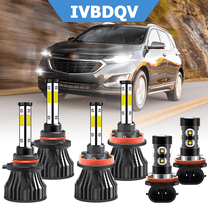 For Chevy Equinox 2010-2017 LED Headlights Combo 9005 High H11 Low Beam H11 Fog Light Bulbs Kit 6Pcs