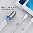 thumbnail image 3 of Car Charger, LENPOW 4.8A 24W Aluminum Alloy Car Charger Adapter All Metal Dual USB Port Smart Fast Car Charging Mini, 3 of 5