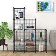 thumbnail image 1 of Estanteria Modular Malla Almacenamiento de 9 cubos Montaje DIY, Organizador de Almacenamiento de Cubos de Alambre con Tabique de Plástico PP, Estantería Modular Apto para Dormitorio, Salón, Armario, 1 of 4